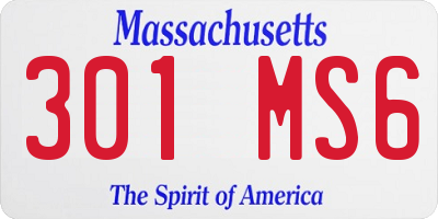 MA license plate 301MS6