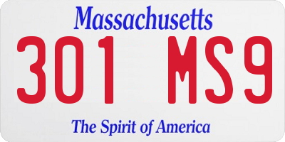 MA license plate 301MS9