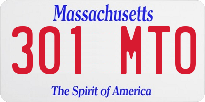 MA license plate 301MT0