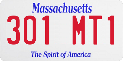 MA license plate 301MT1