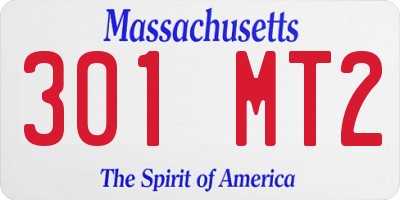MA license plate 301MT2