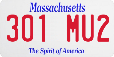 MA license plate 301MU2