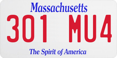 MA license plate 301MU4