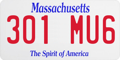 MA license plate 301MU6