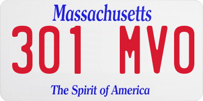 MA license plate 301MV0