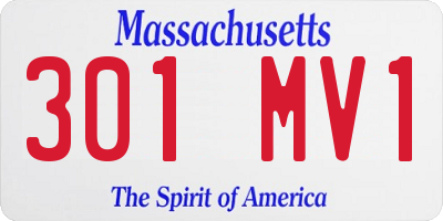 MA license plate 301MV1