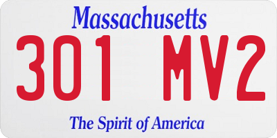 MA license plate 301MV2