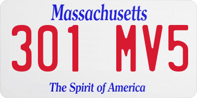 MA license plate 301MV5