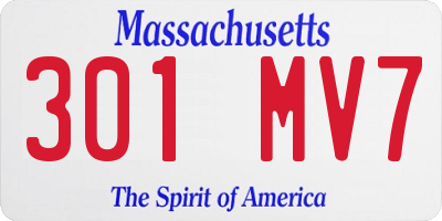 MA license plate 301MV7
