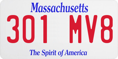 MA license plate 301MV8