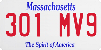 MA license plate 301MV9