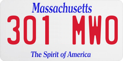 MA license plate 301MW0