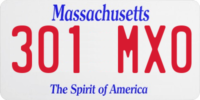 MA license plate 301MX0