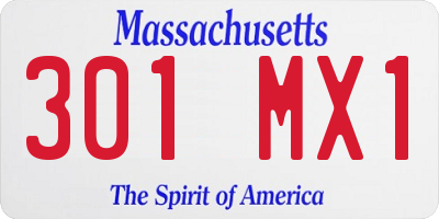 MA license plate 301MX1