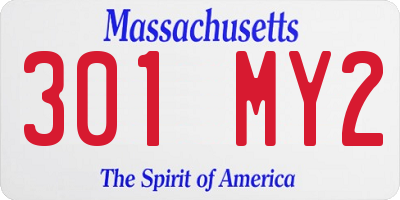 MA license plate 301MY2