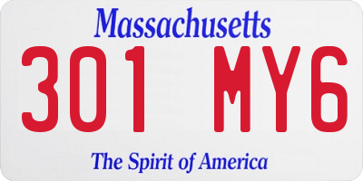 MA license plate 301MY6