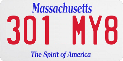 MA license plate 301MY8