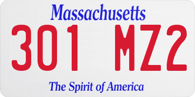 MA license plate 301MZ2
