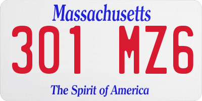 MA license plate 301MZ6