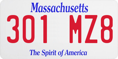 MA license plate 301MZ8