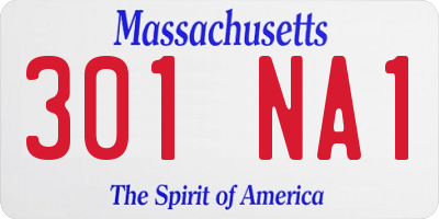 MA license plate 301NA1