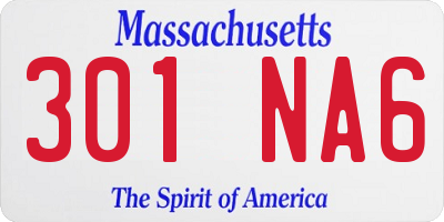MA license plate 301NA6
