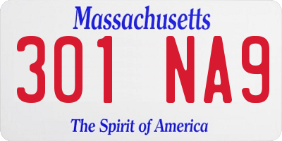 MA license plate 301NA9