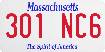 MA license plate 301NC6