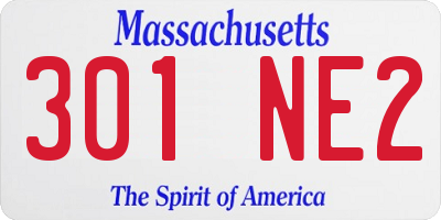 MA license plate 301NE2