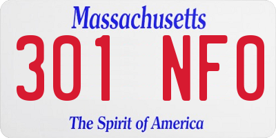 MA license plate 301NF0