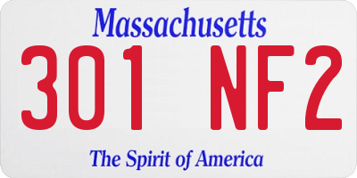 MA license plate 301NF2