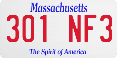 MA license plate 301NF3
