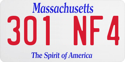 MA license plate 301NF4
