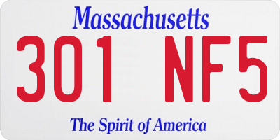 MA license plate 301NF5