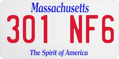 MA license plate 301NF6
