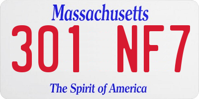 MA license plate 301NF7