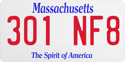 MA license plate 301NF8