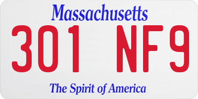 MA license plate 301NF9