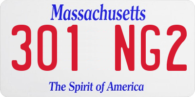 MA license plate 301NG2