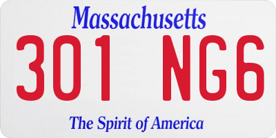 MA license plate 301NG6