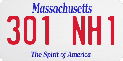 MA license plate 301NH1