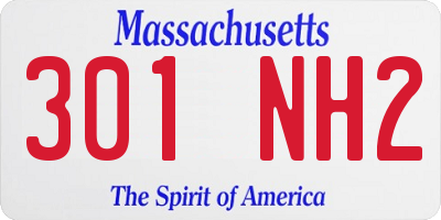 MA license plate 301NH2