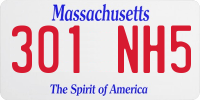 MA license plate 301NH5