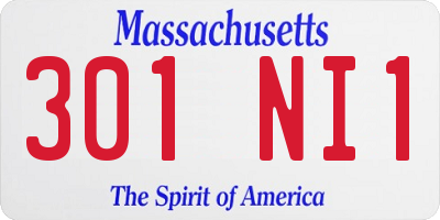 MA license plate 301NI1