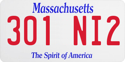 MA license plate 301NI2