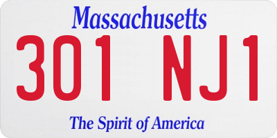 MA license plate 301NJ1