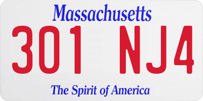 MA license plate 301NJ4