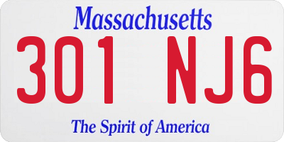 MA license plate 301NJ6