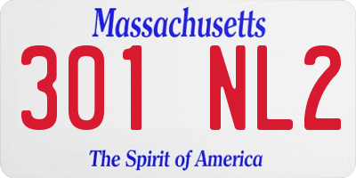 MA license plate 301NL2