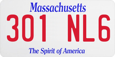 MA license plate 301NL6